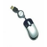 Adesso Notebook 3 Buttom USB Mini Optical Mouse with retractable Cable