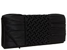 Jessica McClintock East/West Flap with Rouge Center Handbags - Black