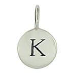Small Silver Initial Letter K Charm
