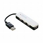�o�b�t�@���[�R�N���T�v���C Arvel USB2.0�Ή�4�|�[�g�n�u �o�X�p���[ �z���C�g H431WH