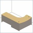 Bush Furniture Light Oak Corsa Series Right L-Bow Desk with Bridge