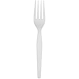 Dixie FH217 Heavy Weight Polystyrene Fork, 7.13" Length, White (Case of 1,000)