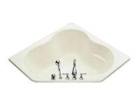 KOHLER K-1155-F-0 5454 Corner Bath with Flange, White