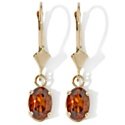 1.6ct Brown Zircon 10K Leverback Drop Earrings