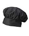 CHEFSKIN BLACK CHEF HAT MUSHROOM STYLE / VELCRO