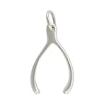 Lucky Wishbone Pendant in Sterling Silver, #8022