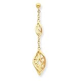 14k Double Filigree Tear Drop Dangle Post Earrings