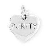 Sterling Silver Purity Heart Charm by Bob Siemon