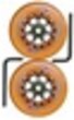 Kryptonics Scooter Wheels Kit 2 wheels - ORANGE