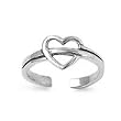 Sterling Silver Fashion Toe Ring - Heart - 2mm Band Width