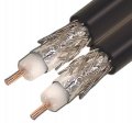 Dual RG6 Copper Clad Steel 500ft 3GHz Coaxial Satellite Cable Black