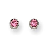 Titanium 4mm Rose Crystal Bezel Earrings (Requires Inverness Piercing Gun)