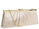 Jessica McClintock Large East/West Satin Clutch Clutch Handbags - Brown