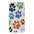 Rubberized Hard Crystal Case Cover for Apple iPhone 4, 4th Generation, 4th Gen - Mutli-color Paws Print