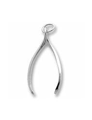 Rembrandt Charms, Wishbone Charm in Solid Sterling Silver or Gold