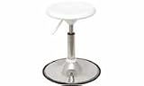 SML CIRCULAR BAR STOOL WHITE HGT 40-55CM