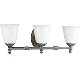 Progress Lighting Victorian Aged Pewter Three-Light Bath Fixture