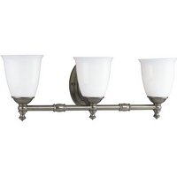 Progress Lighting Victorian Aged Pewter Three-Light Bath Fixture