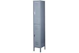 Lyon Locker Double Tier 15x15x36 2 Door Ready To Assemble Gray