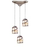 IMAGE OF ELK Lighting 543-3IV Rapture 3 Light Single Tier Chandelier in Satin Nickel with Ivory glass
