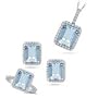 0.91 Ct Diamond & 12.00 Cts Aquamarine Set in 14K White Gold