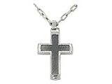 Triton Stainless Steel Cross Pendant with Titanium Inlay