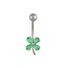 Belly Button Rings Four Leaf Clover Navel
