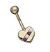 Channel Set Gold Heart Belly Button Ring