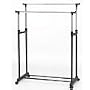Proteam Double Clothes Rack, Black and Chrome