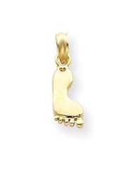 14k Gold Hang Ten Style Foot Pendant