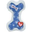 Ty Bow Wow Beanies Holiday Blue Snowflake Bone Dog Toy - 8" -