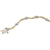 14K Two Tone Gold Diamond Bracelet