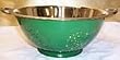 Large Round Stainless Steel Colander - DkGrn