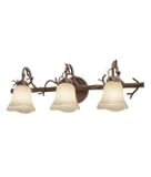 IMAGE OF Kalco 3523BA-1355 Vine 3 Light Bath Vanity Light in Bark with Petite Victorian glass