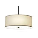 Modern Three-Light Drum Pendant with Beige Shade from Destination Lighting