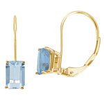1.60 Ct Aquamarine Stud Earrings in 14K Yellow Gold