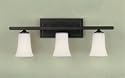 Murray Feiss VS8703-ORB Three-Light Boulevard Collection Vanity Strip, Oil Rubbed Bronze with Opal White Etched Glass Shades
