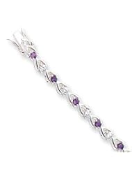 Sterling Silver Amethyst & CZ Bracelet
