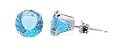 Sterling Silver 3 MM Round Aquamarine Cubic Zirconia Stud Post Back Earrings