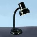 Catalina Lighting W1300BLK Gooseneck Desk Lamp with Metal Shade, 16 High, Black
