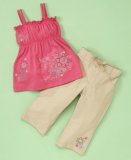 Nannette Little Girl 2 Piece Screenprint Tank & Khaki Capri Set