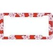 Tropical Flowers Hibiscus Red License Plate Frame (Made of Plastic)