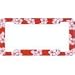 Tropical Flowers Hibiscus Red License Plate Frame (Made of Plastic)