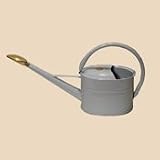 Haws V134S Slimcan Galvanized Sky Blue Watering Can with Oval Rose - 1.3 US Gallons