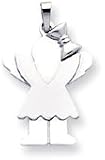 Girl With Bow And Wings Charm, White Gold
