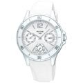 Pulsar White Rubber Strap White Dial Seconds Subdial Women's Men's Watch PP6025