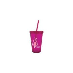 Birds in Blossoms Spirit Double Wall Acrylic 16 oz Tumbler Cup with Straw-BPA FREE