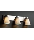 IMAGE OF Justice Design Group POR-8923-60-CHKR-CROM Modular Limoges 3 Light Bath Vanity Light in Chrome with Checkered glass