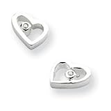 Silver .02ct Diamond Heart Earrings QW155 QG