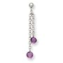 14k White Gold Amethyst Dangle Earrings - JewelryWeb